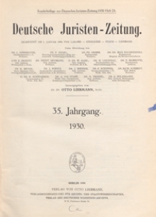 Deutsche Juristen-Zeitung, 1930 spis treści