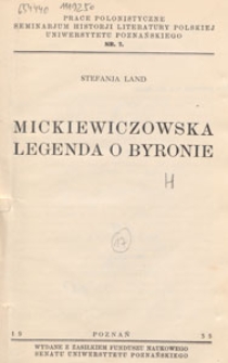 Mickiewiczowska legenda o Byronie