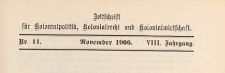 Zeitschrift f&uuml;r Kolonialpolitik, Kolonialrecht und Kolonialwirtschaft, 1906 nr 11