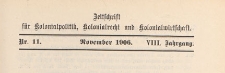Zeitschrift für Kolonialpolitik, Kolonialrecht und Kolonialwirtschaft, 1906 nr 11