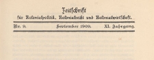 Zeitschrift für Kolonialpolitik, Kolonialrecht und Kolonialwirtschaft, 1909 nr 9