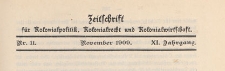 Zeitschrift f&uuml;r Kolonialpolitik, Kolonialrecht und Kolonialwirtschaft, 1909 nr 11