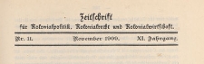 Zeitschrift für Kolonialpolitik, Kolonialrecht und Kolonialwirtschaft, 1909 nr 11
