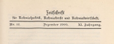 Zeitschrift f&uuml;r Kolonialpolitik, Kolonialrecht und Kolonialwirtschaft, 1909 nr 12