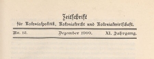 Zeitschrift für Kolonialpolitik, Kolonialrecht und Kolonialwirtschaft, 1909 nr 12