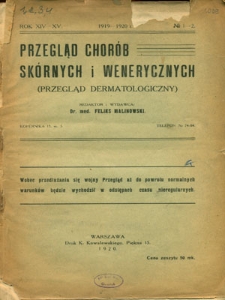 Przegląd Chorób Skórnych i Wenerycznych 1919-1920