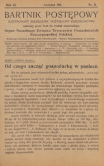 Bartnik Postępowy : pismo poświęcone pszczelnictwu i ogrodnictwu, 1921 nr 11