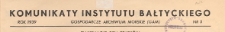 Komunikaty Instytutu Bałtyckiego, 1939 nr 3