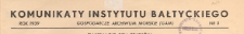 Komunikaty Instytutu Bałtyckiego, 1939 nr 3