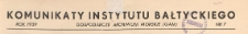 Komunikaty Instytutu Bałtyckiego, 1939 nr 7