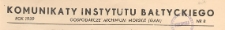 Komunikaty Instytutu Bałtyckiego, 1939 nr 8