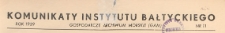 Komunikaty Instytutu Bałtyckiego, 1939 nr 11