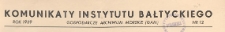 Komunikaty Instytutu Bałtyckiego, 1939 nr 12