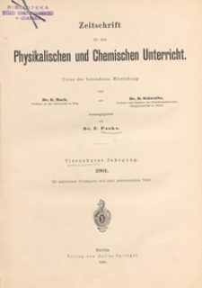 Zeitschrift für den Physikalischen und Chemischen Unterricht, 1901 H 5