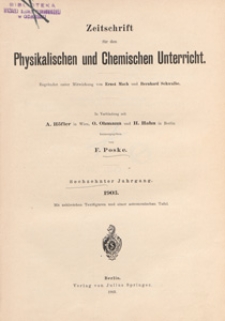 Zeitschrift f&uuml;r den Physikalischen und Chemischen Unterricht, 1903 H 2