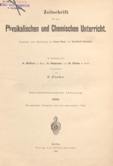 Zeitschrift für den Physikalischen und Chemischen Unterricht, 1910 H 6