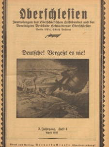Oberschlesien : Zentralorgan des Oberschlesischen Hilfsbundes und der Vereinigten Verbände Heimattreuer Oberschlesier, 1925 H 4