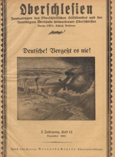 Oberschlesien : Zentralorgan des Oberschlesischen Hilfsbundes und der Vereinigten Verbände Heimattreuer Oberschlesier, 1925 H 12