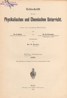 Zeitschrift für den Physikalischen und Chemischen Unterricht, 1898 H 1