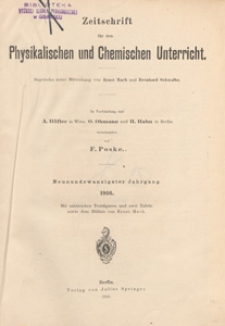 Zeitschrift für den Physikalischen und Chemischen Unterricht, 1916 spis treści
