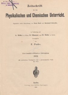 Zeitschrift f&uuml;r den Physikalischen und Chemischen Unterricht 1919 H 2