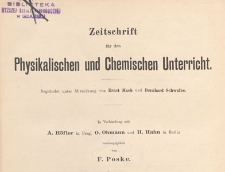 Zeitschrift f&uuml;r den Physikalischen und Chemischen Unterricht, 1923 spis treści
