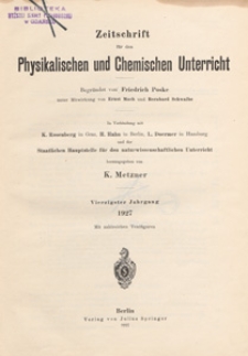 Zeitschrift für den Physikalischen und Chemischen Unterricht, 1927 H 6