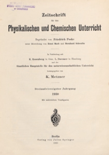 Zeitschrift für den Physikalischen und Chemischen Unterricht, 1930 H 6