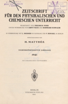 Zeitschrift f&uuml;r den Physikalischen und Chemischen Unterricht, 1941 H 3