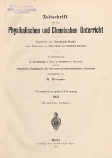 Zeitschrift für den Physikalischen und Chemischen Unterricht, 1931 H 2
