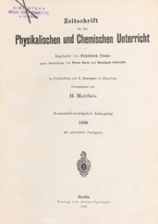 Zeitschrift f&uuml;r den Physikalischen und Chemischen Unterricht, 1936 H 3