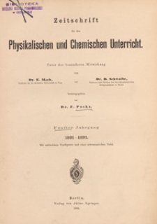 Zeitschrift für den Physikalischen und Chemischen Unterricht, 1891-1892 H 1