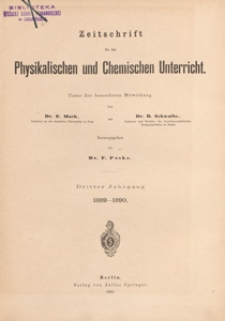 Zeitschrift für den Physikalischen und Chemischen Unterricht, 1889-1890 H 1