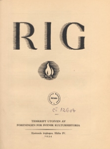 Rig :Tidskrift utgiven av F&ouml;reningen f&ouml;r svensk kulturhistoria, 1934 H4