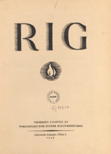 Rig :Tidskrift utgiven av F&ouml;reningen f&ouml;r svensk kulturhistoria, 1935 H 1