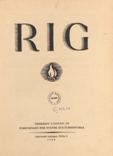 Rig :Tidskrift utgiven av Föreningen för svensk kulturhistoria, 1935 H 1