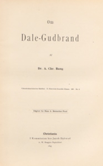 Skrifter : utgivne af Videnskabsselskabet i Christiania. II Historisk-Filosofisk Klasse, 1897 nr 2
