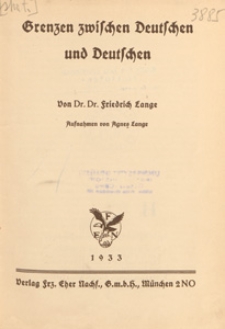 Grenzen zwischen Deutschen und Deutschen