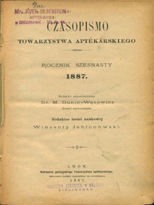 Czasopismo Towarzystwa Aptekarskiego R. 1887