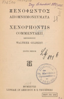 Xenofontos Apomnmoneumata = Xenophontis commentari