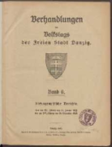 Verhandlungen des Volkstags des Freien Stadt Danzig : Stenographische Berichte.