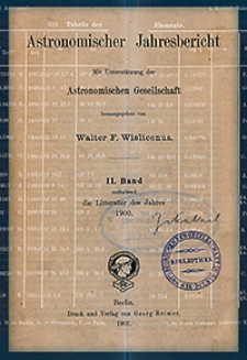 Astronomischer Jahresbericht 1900 Bd. 2, T. 1/4