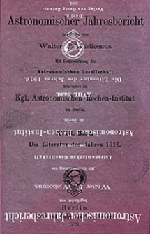 Astronomischer Jahresbericht 1916 Bd. 18, T. 1/6
