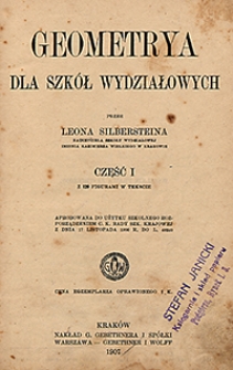 Geometrya dla szkół wydziałowych. Cz. 1