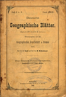 Deutsche Geographische Blätter 1900 Bd. 23, H. 2/3