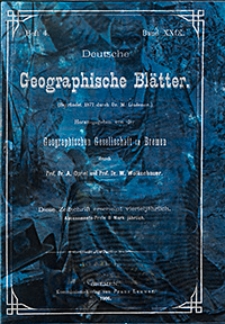 Deutsche Geographische Bl&auml;tter 1906 Bd. 29, H. 4