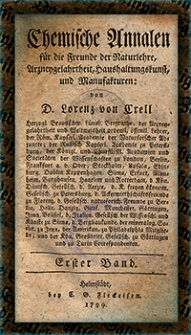 Chemische Annalen für die Freunde der Naturlehre, Arznengelahrtheit, Haushaltungskunst, und Manufakturen 1797 Bd. 1, T. 2 (H. 1-6)