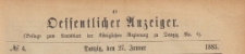 Oeffentlicher Anzeiger : Beilage zum Amts-blatt der Königlichen Regierung zu Danzig, 1883.01.27 nr 4