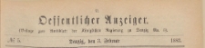 Oeffentlicher Anzeiger : Beilage zum Amts-blatt der Königlichen Regierung zu Danzig, 1883.02.03 nr 5
