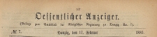 Oeffentlicher Anzeiger : Beilage zum Amts-blatt der Königlichen Regierung zu Danzig, 1883.02.17 nr 7